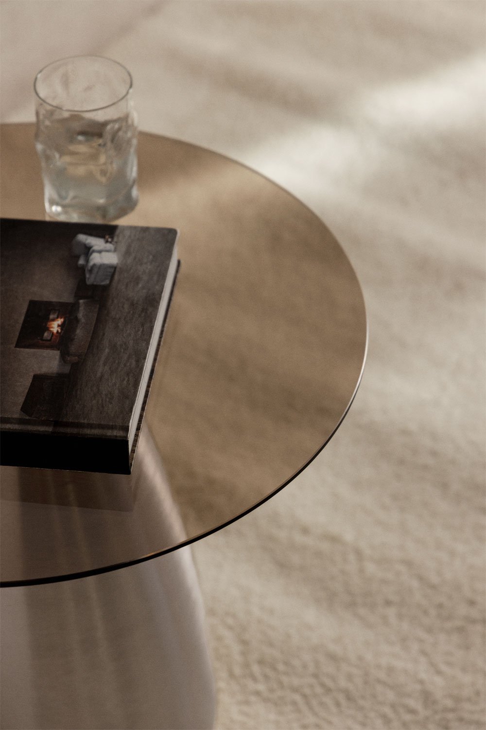 Table d'appoint ronde Ø50 cm en verre trempé Mariana, image de la galerie 2