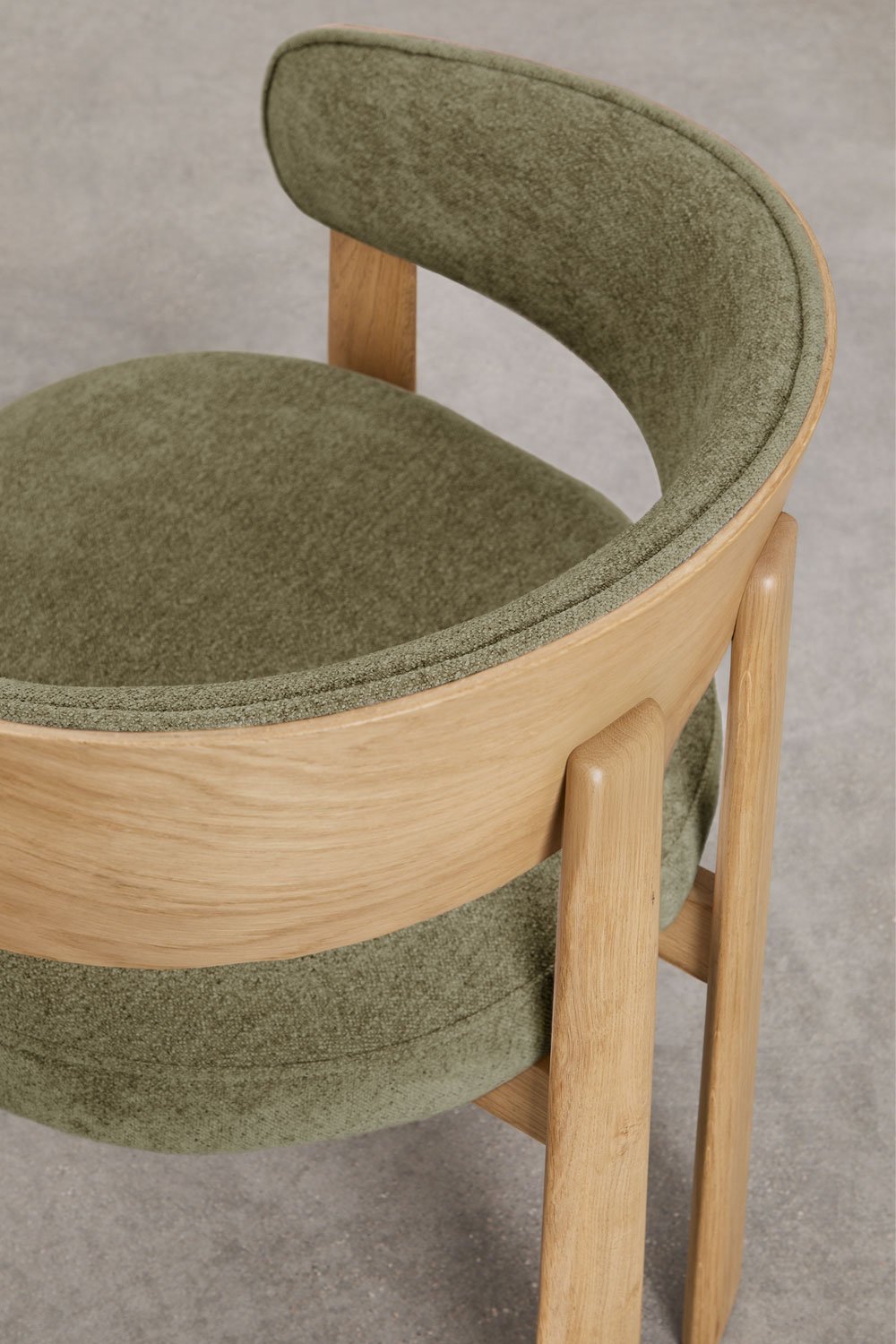 Chaise de salle à manger en bois de chêne et tapissée Olea, image de la galerie 6