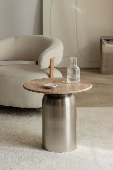 Table d'appoint ronde Ø40 cm Alliser - Gris Acier