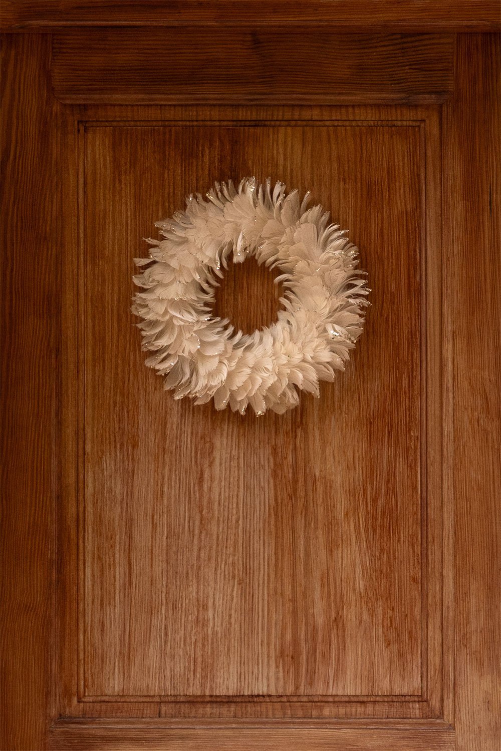 Couronne de Noël décorative Ø40 cm avec plumes synthétiques Rory, image de la galerie 1