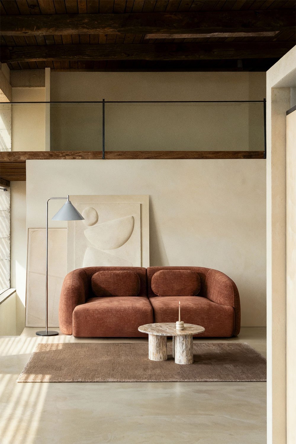 Canapé modulaire 2 pièces en chenille Coquette, image de la galerie 1