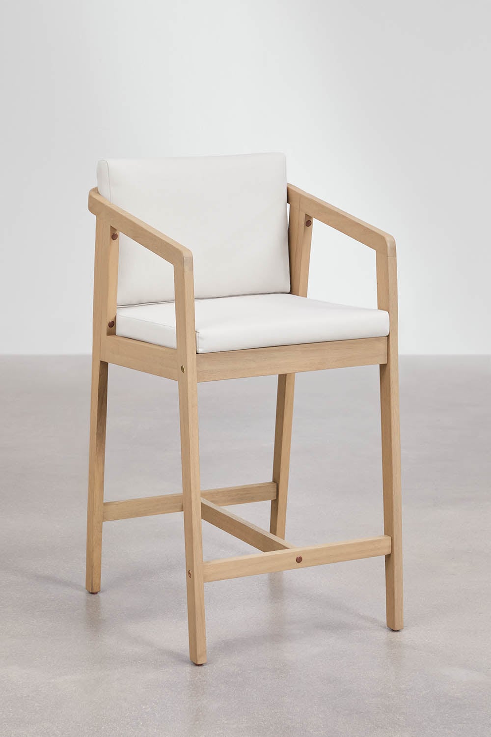 Tabouret de jardin haut en bois d'acacia Kaela, image de la galerie 1
