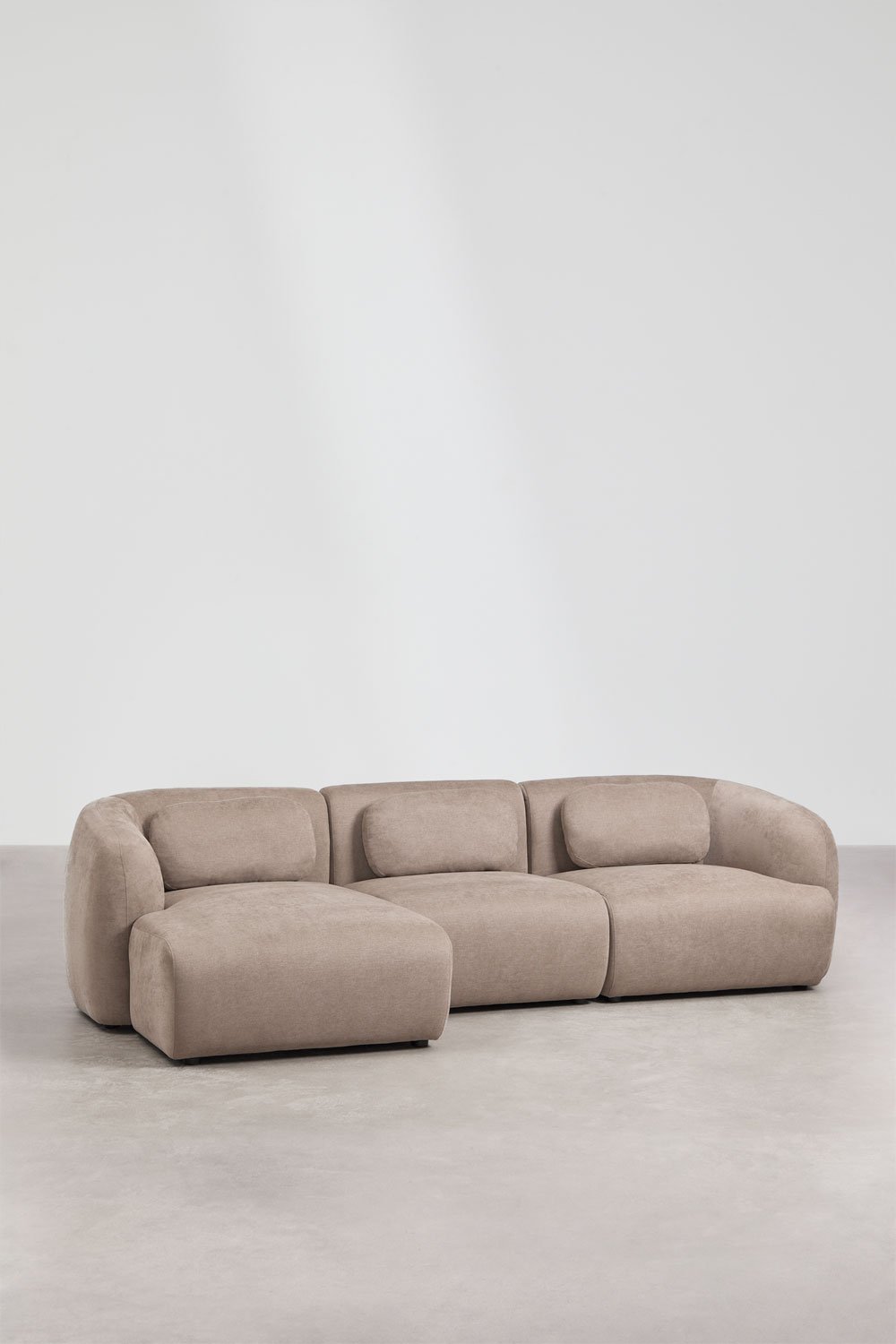 Canapé modulaire avec méridienne gauche 3 pièces en chenille Coquette, image de la galerie 3