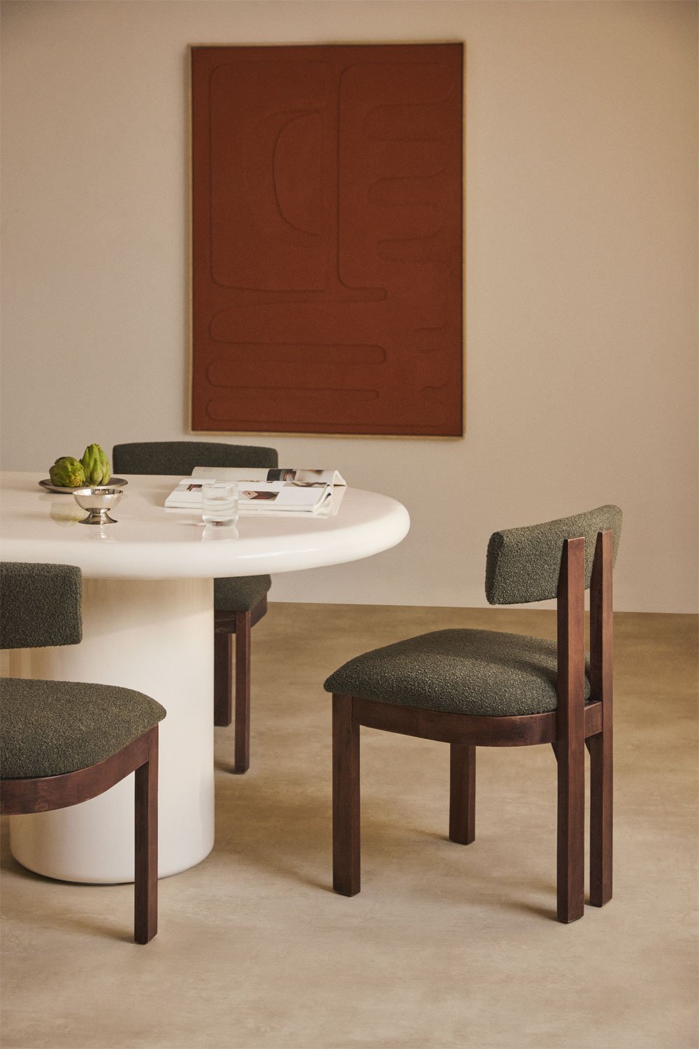 Chaise de salle à manger en tissu bouclé Argider, image de la galerie 4791713