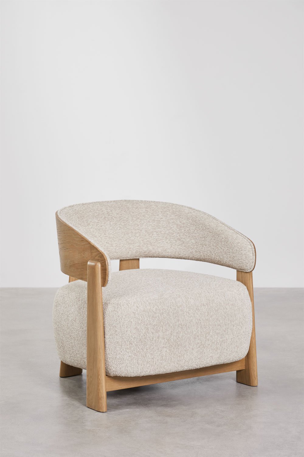 Fauteuil en bois de chêne tapissé Olea, image de la galerie 3