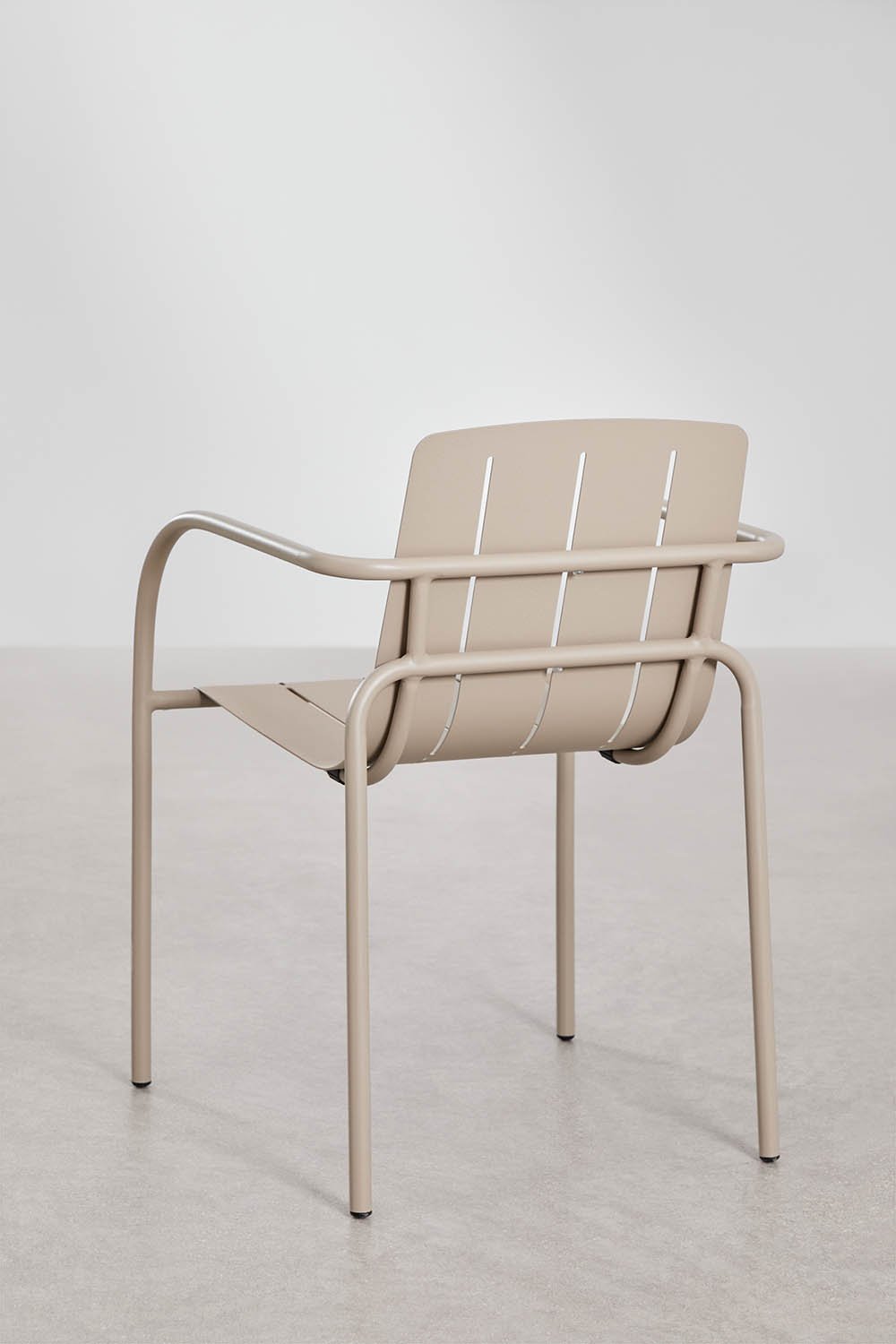 Pack de 2 chaises de salle à manger empilables avec accoudoirs en acier Isoria, image de la galerie 3