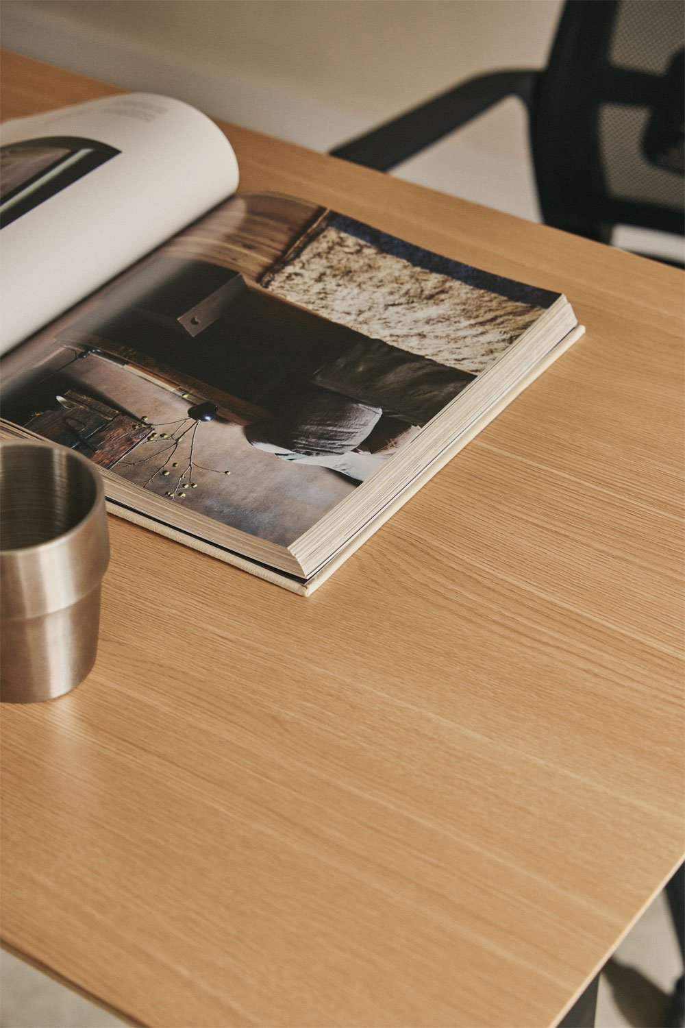 Bureau rectangulaire Serpi avec relevage électrique 120 x 60 cm, avec fonction mémoire, en bois et fer, image de la galerie 3