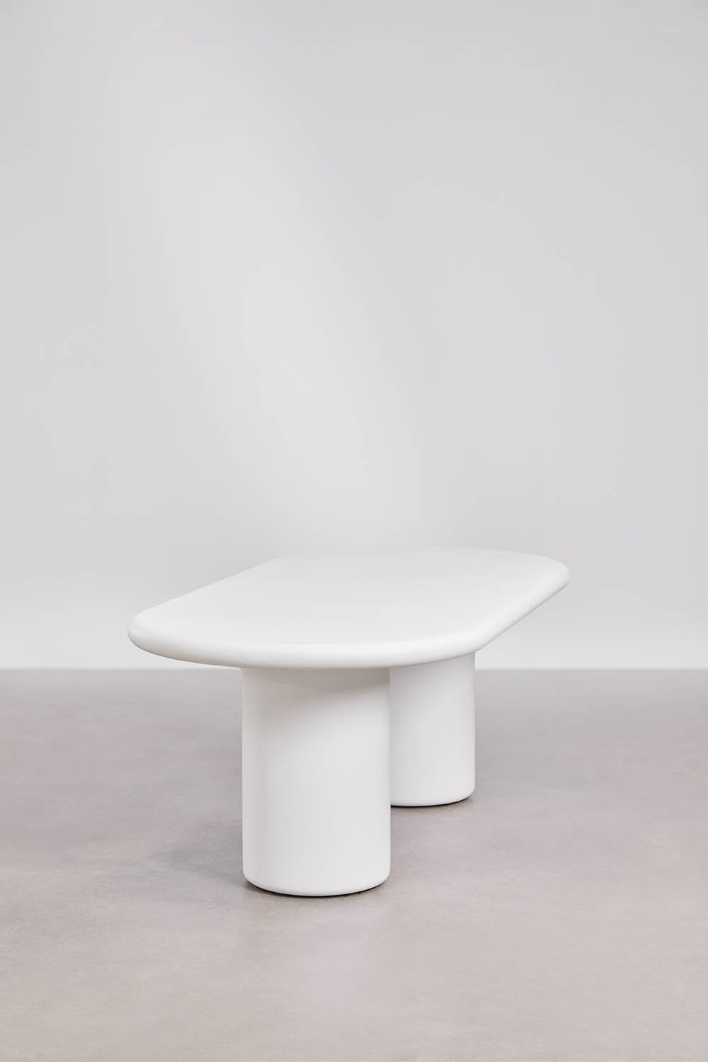 Table de meuble ovale 220x100 cm en ciment Namara, image de la galerie 2