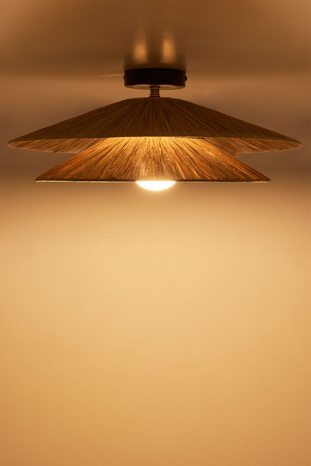 Plafonnier de plafond Ø50 cm en raphia Aislin, image de la galerie 4