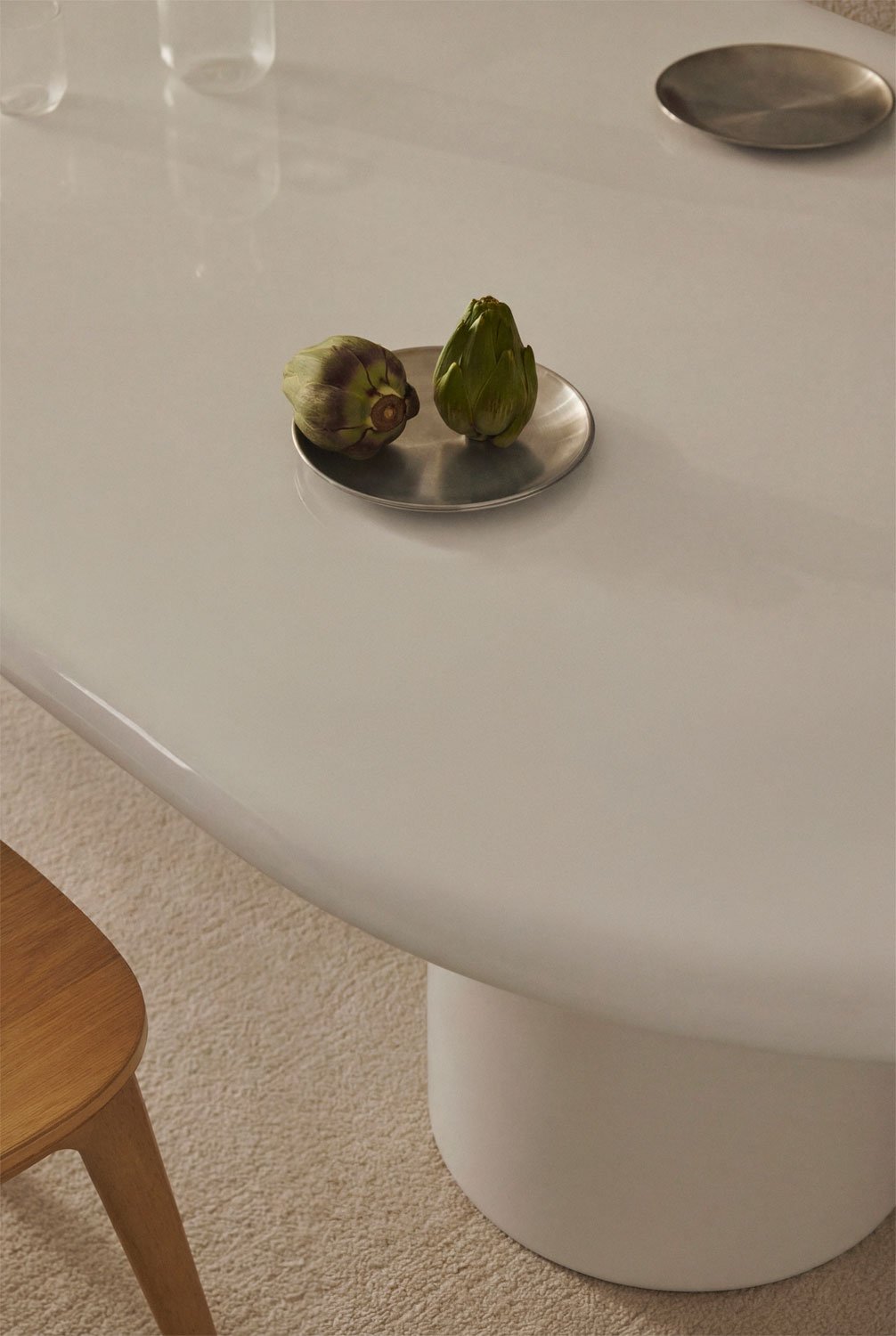 Table de salle à manger ovale 260x110 cm en ciment Aurean, image de la galerie 2