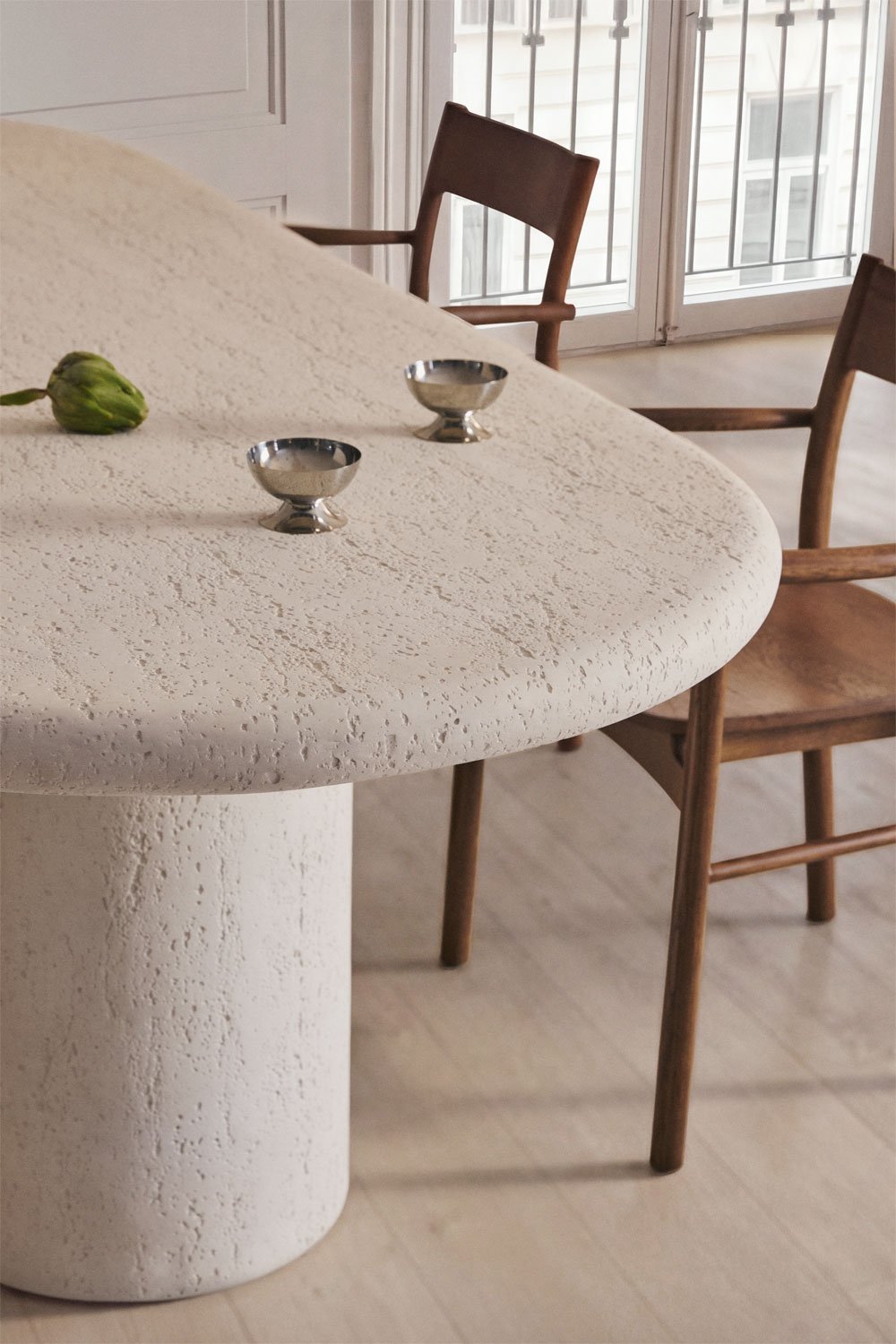 Table de salle à manger ovale 260x110 cm en ciment Aurean, image de la galerie 2