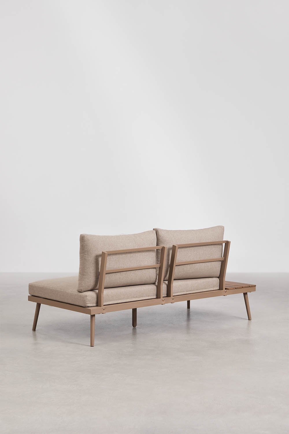 Ensemble de jardin avec canapé d'angle 5 places et table basse en aluminium et bois d'acacia Kalen, image de la galerie 5