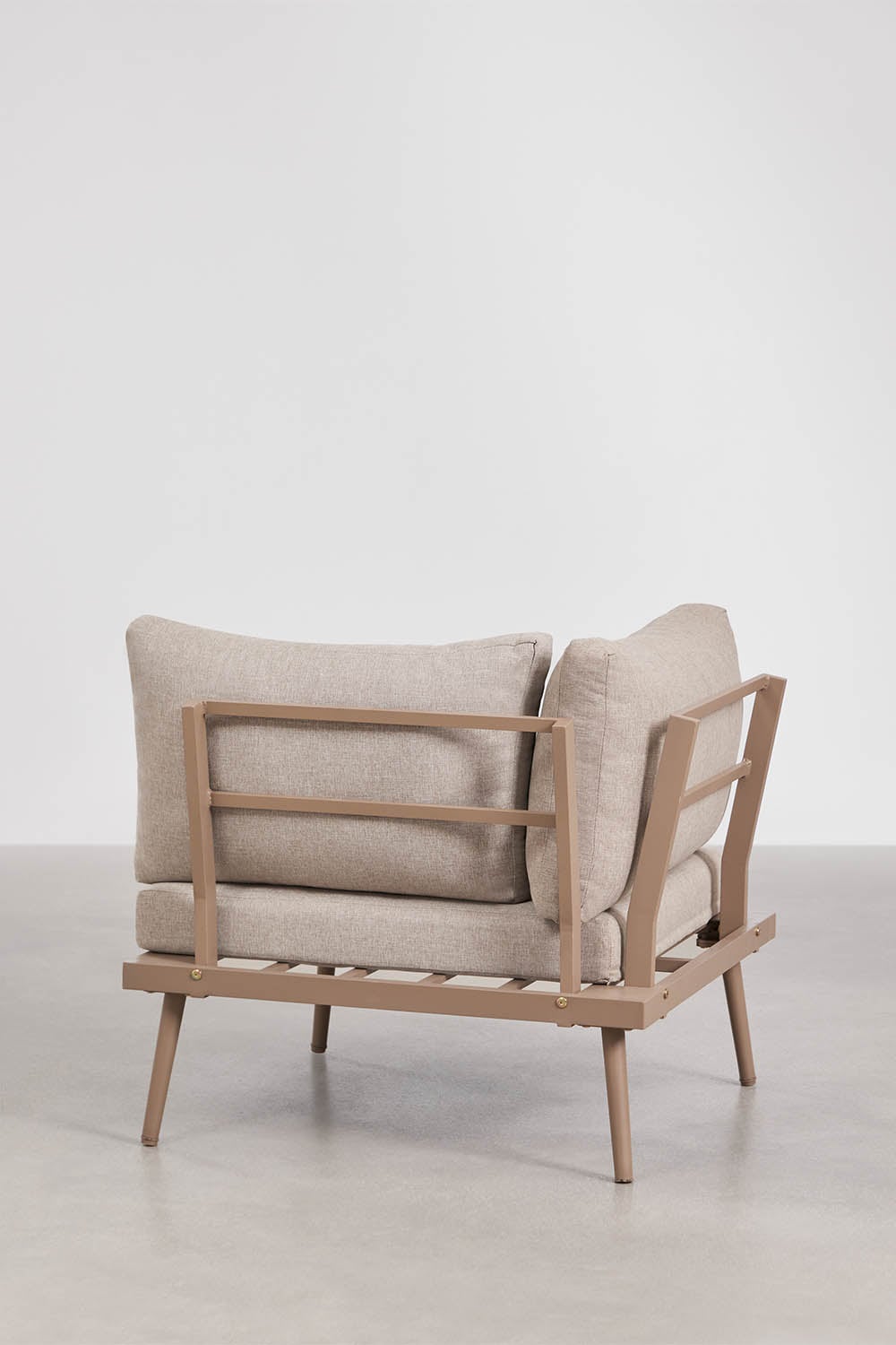 Ensemble de jardin avec canapé d'angle 5 places et table basse en aluminium et bois d'acacia Kalen, image de la galerie 8