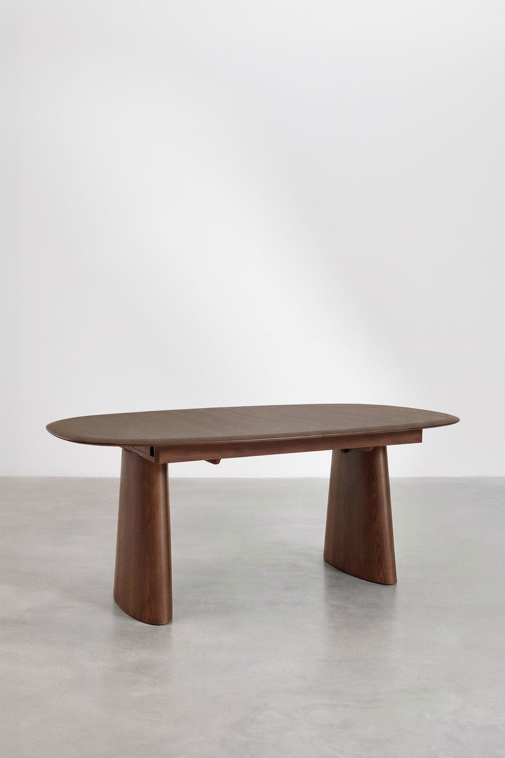 Table à manger ovale extensible en MDF et placage de frêne Nuveta, image de la galerie 2