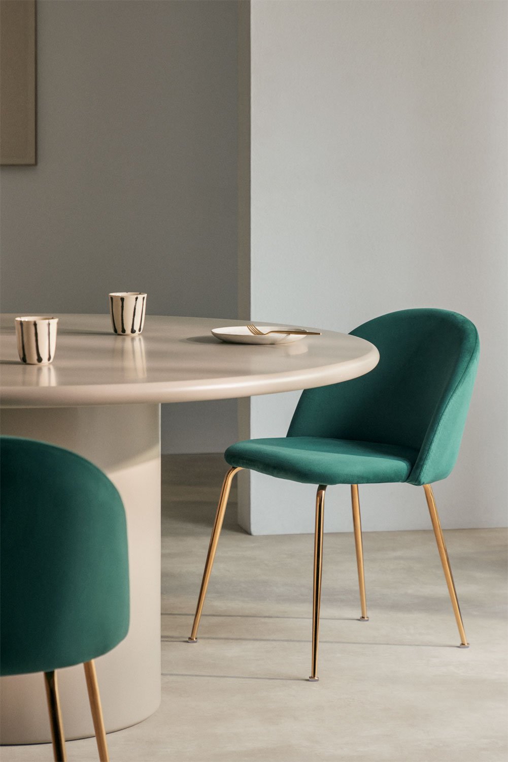 Chaise de salle à manger en velours Kana Design, image de la galerie 1