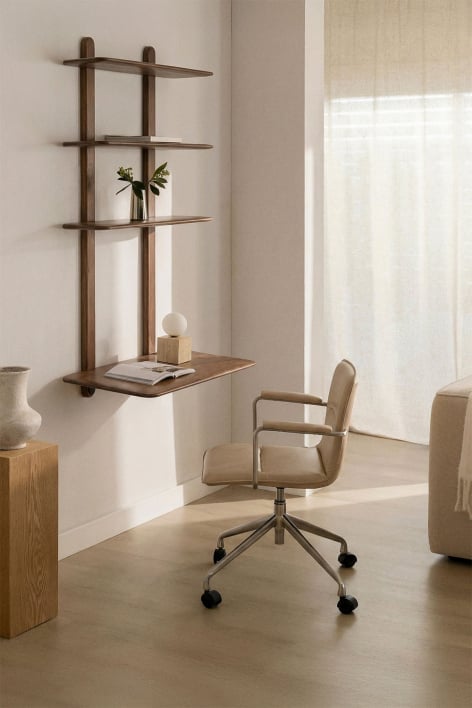 Bureau avec étagère en bois Veleta