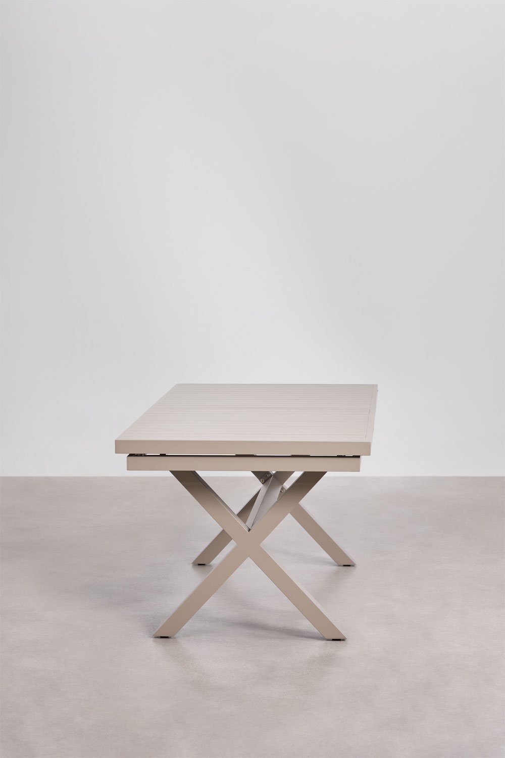 Table de salle à manger rectangulaire extensible en aluminium Karena, image de la galerie 3