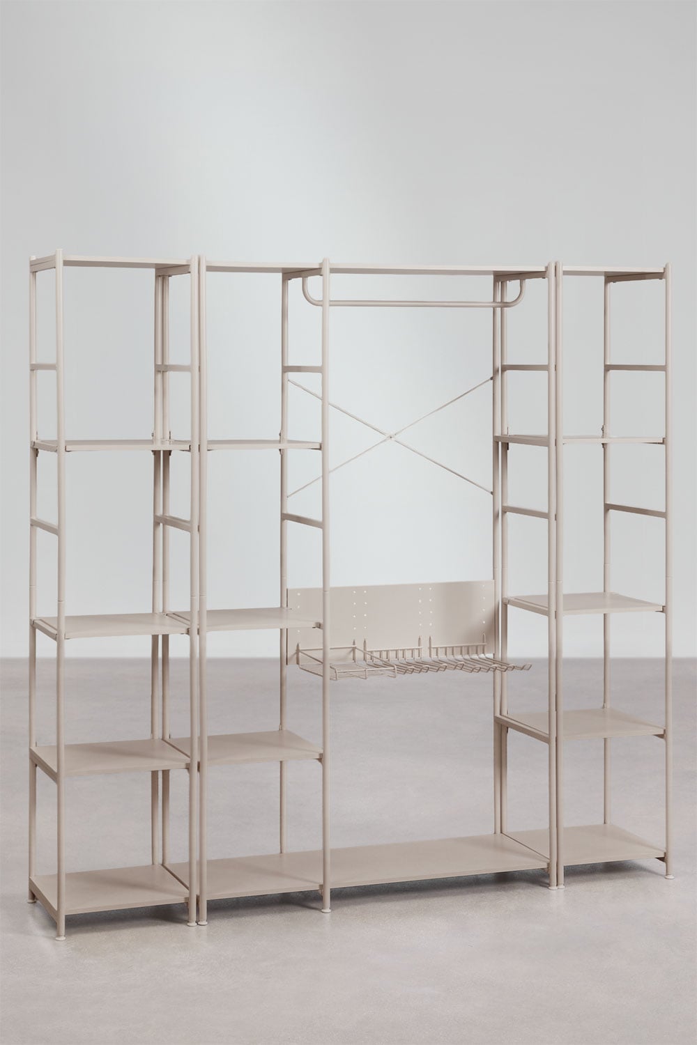 Armoire modulaire ouverte 3 pièces avec 2 étagères en fer Elviah, image de la galerie 3