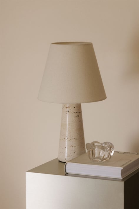 Socle pour lampe de table en travertin Davise