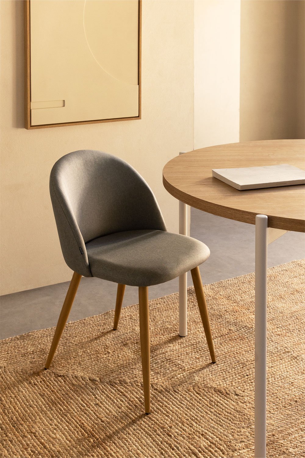 Pack de 2 chaises de salle à manger rembourrées et en acier Kana, image de la galerie 8