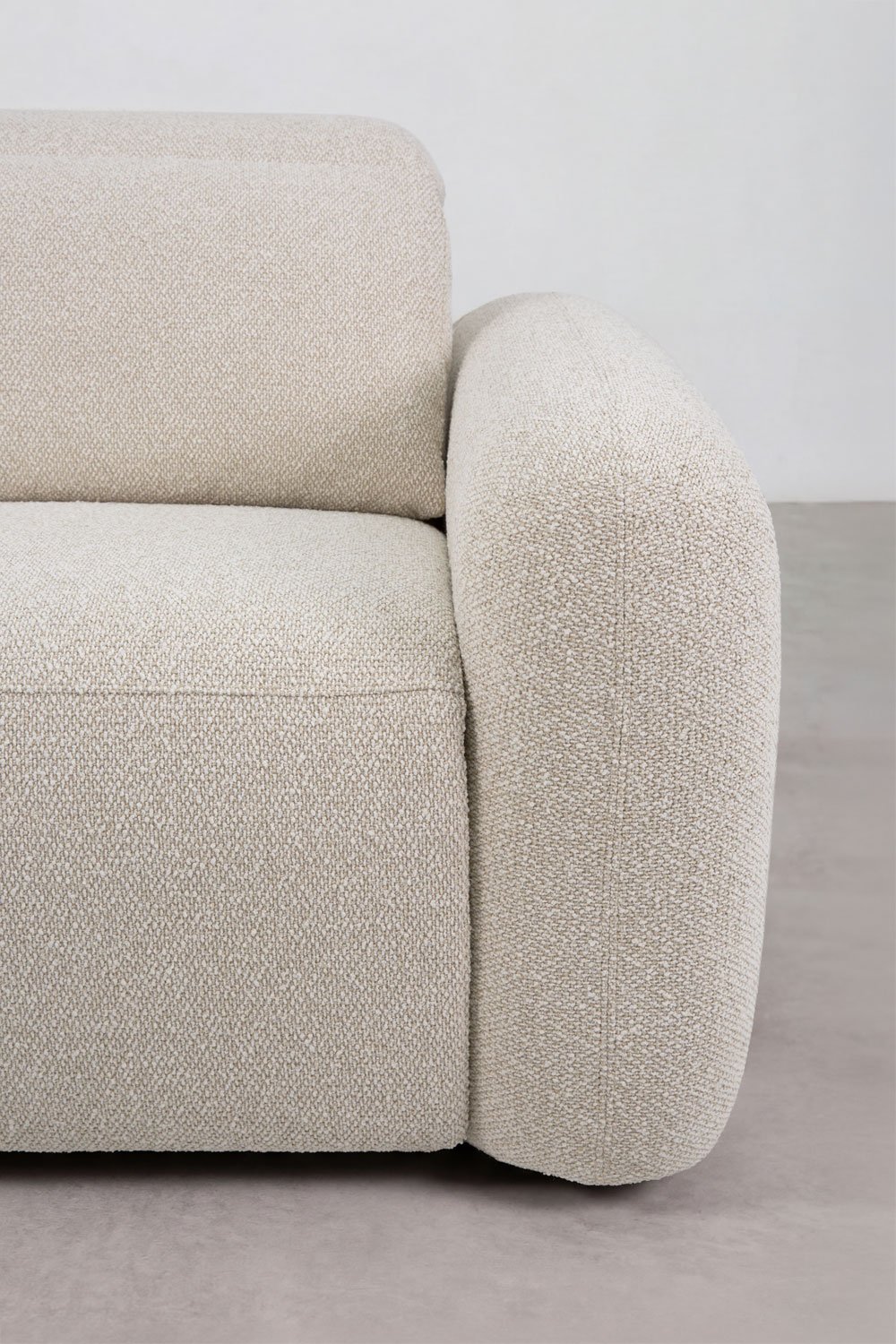 Ensemble de salon avec canapé 2 places inclinable et électrique et fauteuil en chenille Sirex, image de la galerie 10