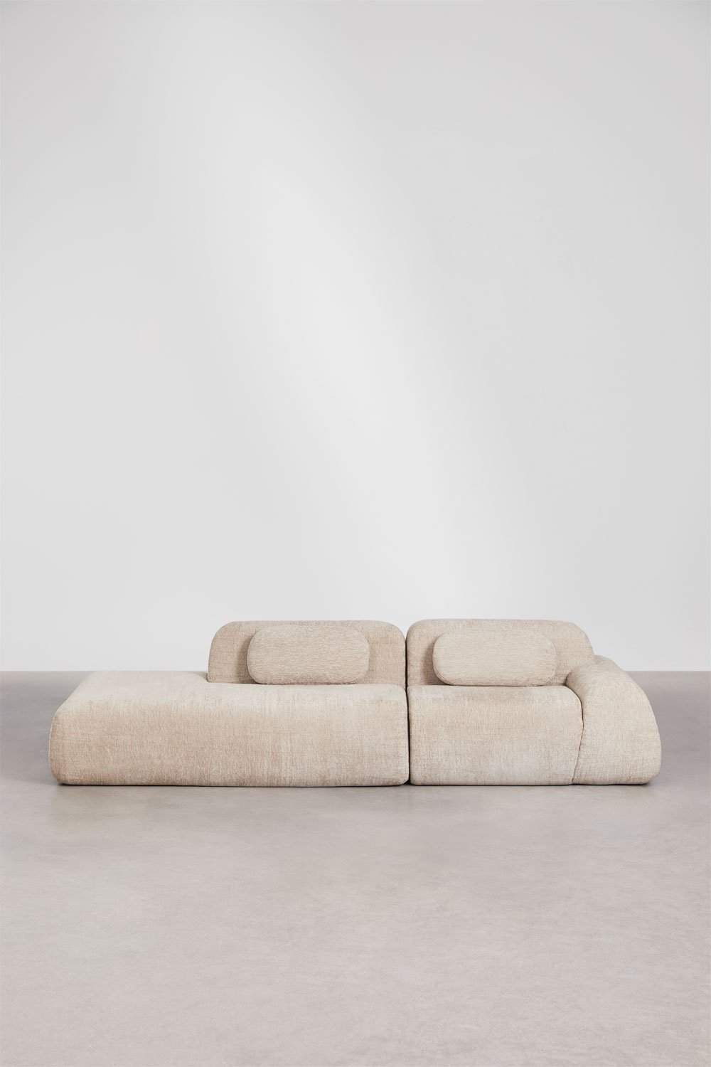 Canapé d'angle modulaire 2 pièces avec méridienne gauche en chenille emballé sous vide Merida, image de la galerie 6