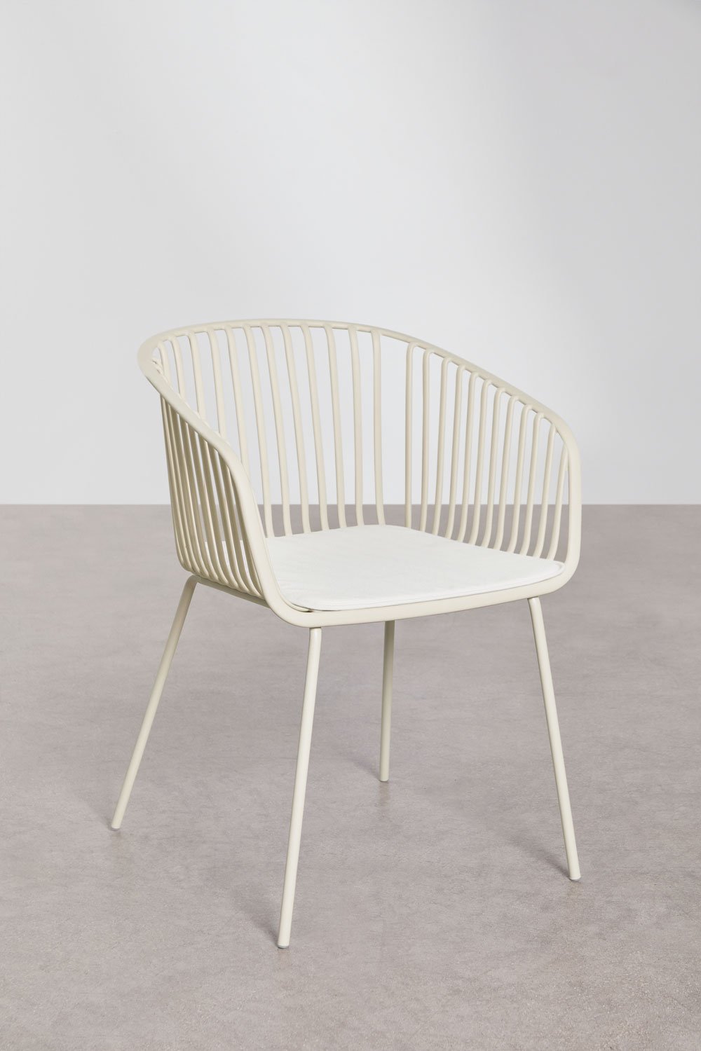 Pack de 4 chaises de jardin avec accoudoirs en acier et polypropylène Aradina, image de la galerie 1