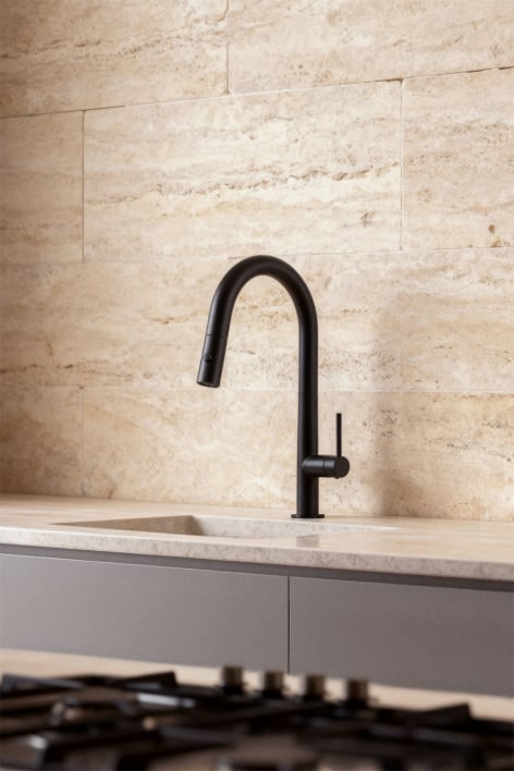 Robinet de cuisine avec bec haut extractible en acier inoxydable Eryne