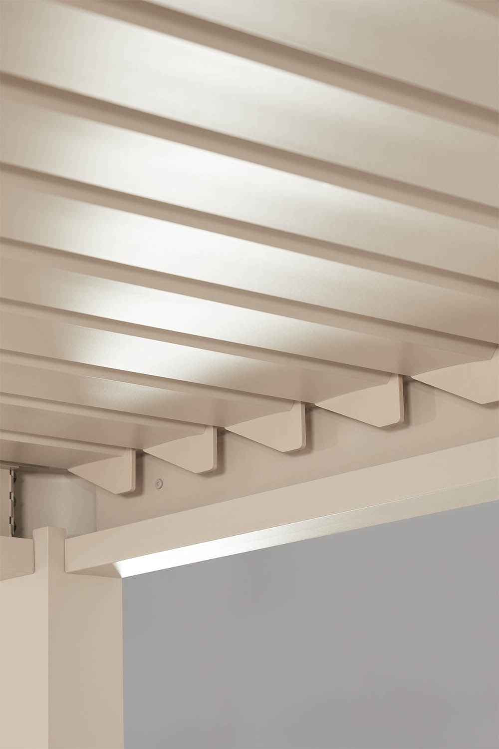 Pergola bioclimatique 3 x 3 m aluminium lames beige tapioca Druvia - SKLUM