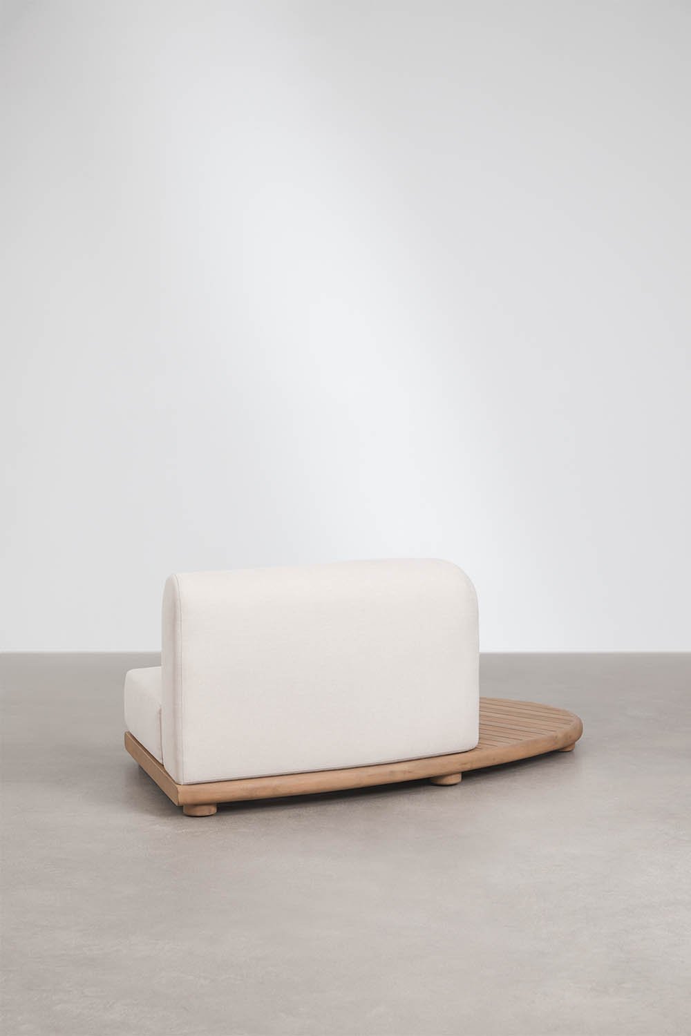 Module d'angle gauche pour canapé modulaire de jardin en bois d'acacia Gerard, image de la galerie 4