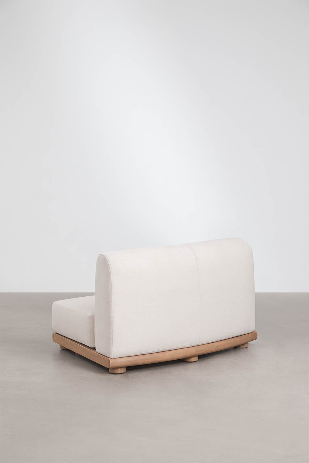 Module central courbe pour canapé modulaire de jardin en bois d'acacia Gerard, image de la galerie 4