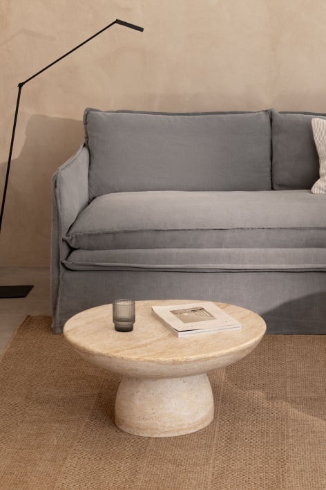 Table basse ronde Ø70 cm en ciment Zenadia