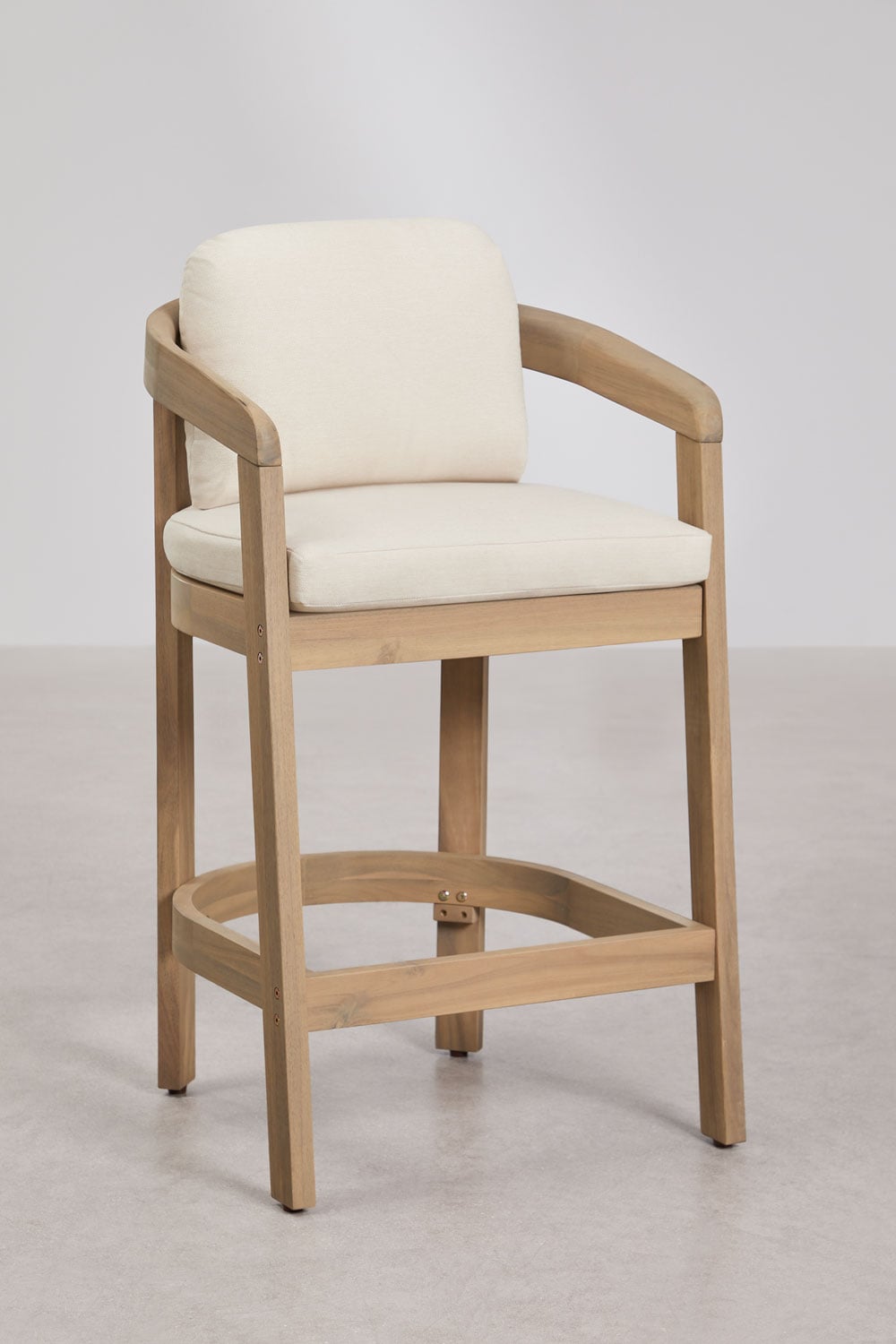 Pack de 4 tabourets hauts de jardin en bois d'acacia Uleno, image de la galerie 1
