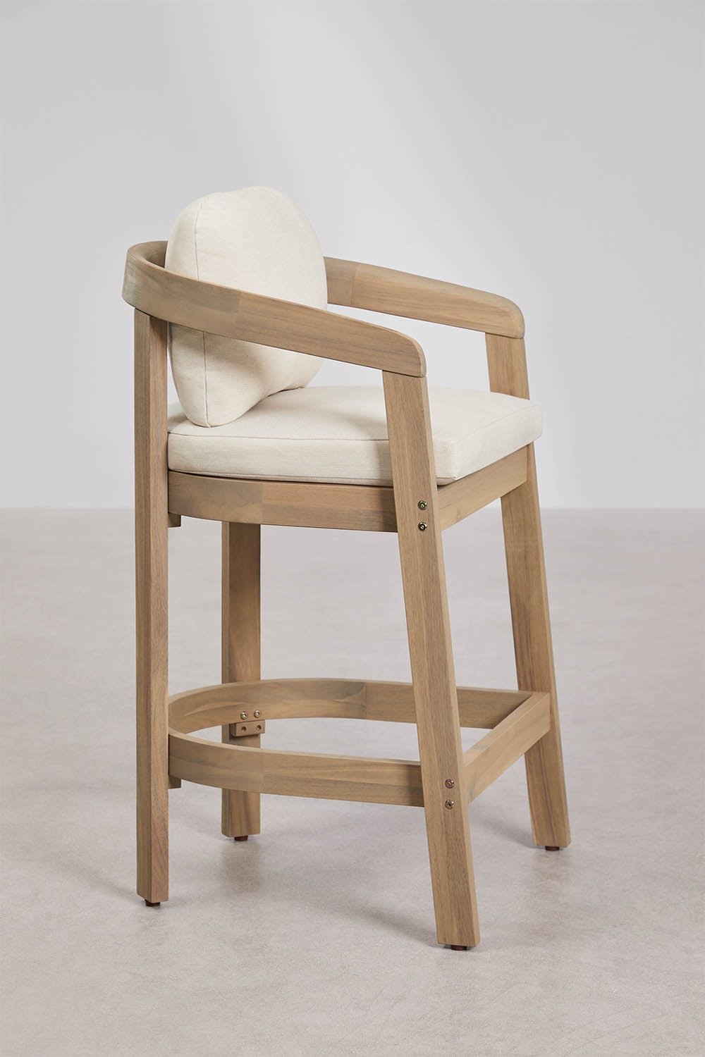 Pack de 4 tabourets hauts de jardin en bois d'acacia Uleno, image de la galerie 2