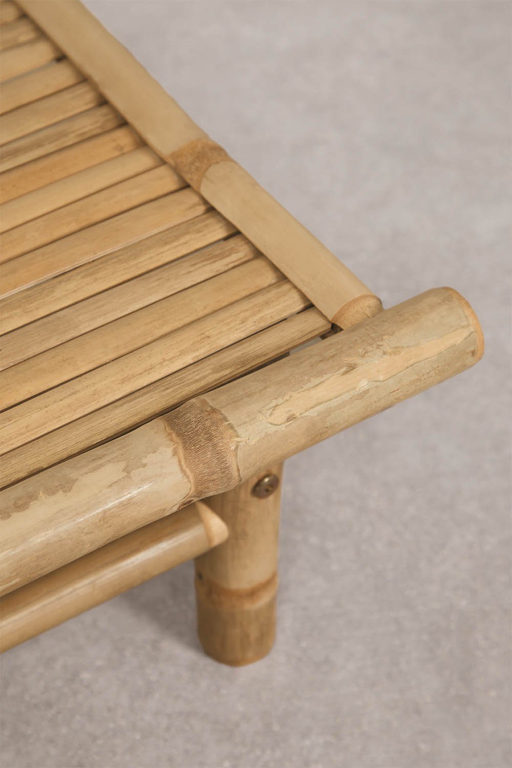 Table d'appoint de jardin rectangulaire 75x40 cm en bambou Isendra, image de la galerie 3