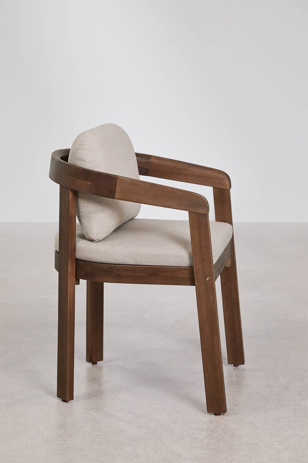 Pack de 4 chaises de salle à manger avec accoudoirs en bois d'acacia Uleno, image de la galerie 2