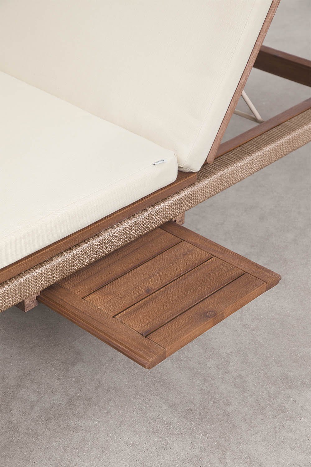 Pack de 2 chaises longues inclinables en bois d'acacia avec coussin Dubai, image de la galerie 8