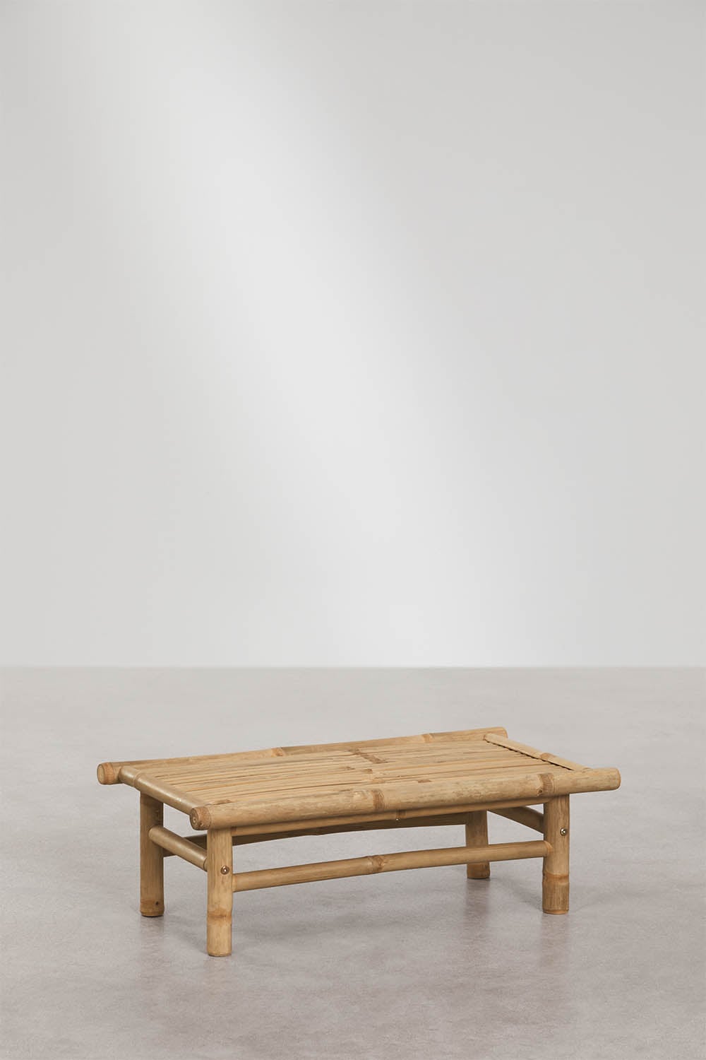 Ensemble de jardin avec canapé modulaire 2 pièces et table d'appoint latérale rectangulaire 75x40 cm en bambou Isendra, image de la galerie 7