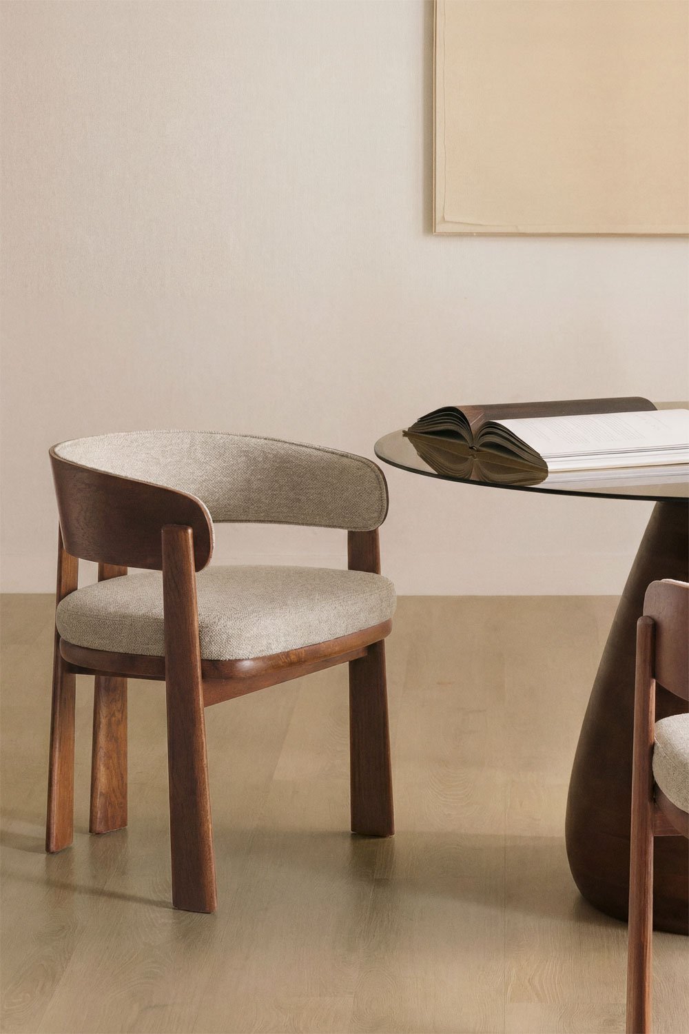 Chaise de salle à manger en chêne et tapissée Olea Signature, image de la galerie 1