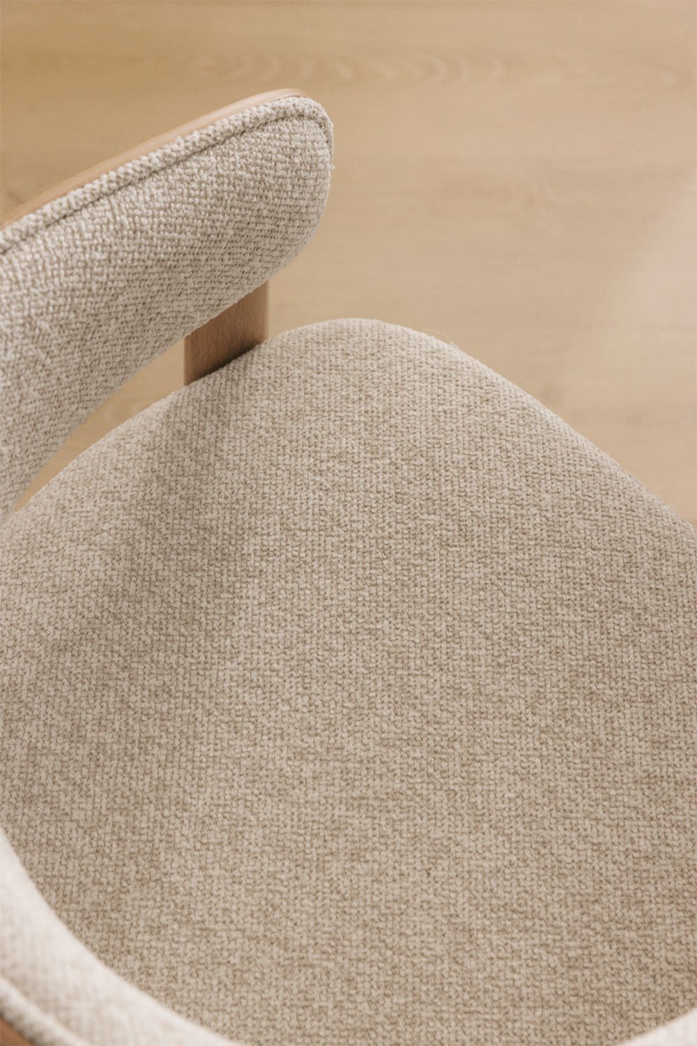 Pack de 4 chaises de salle à manger en bois de chêne et tapissées Olea Signature, image de la galerie 2