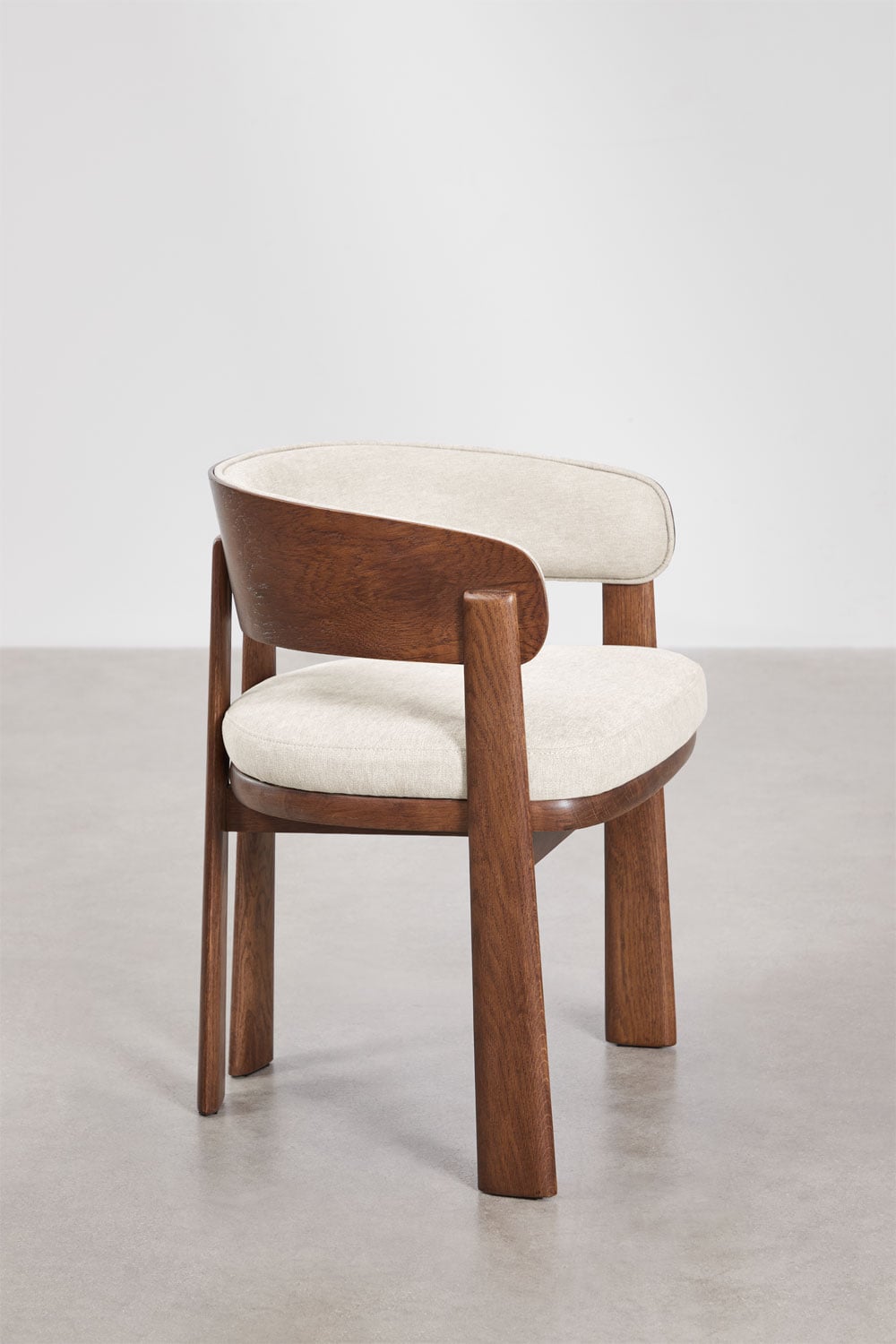 Pack de 4 chaises de salle à manger avec accoudoirs en bois de chêne et revêtement Olea Signature, image de la galerie 4