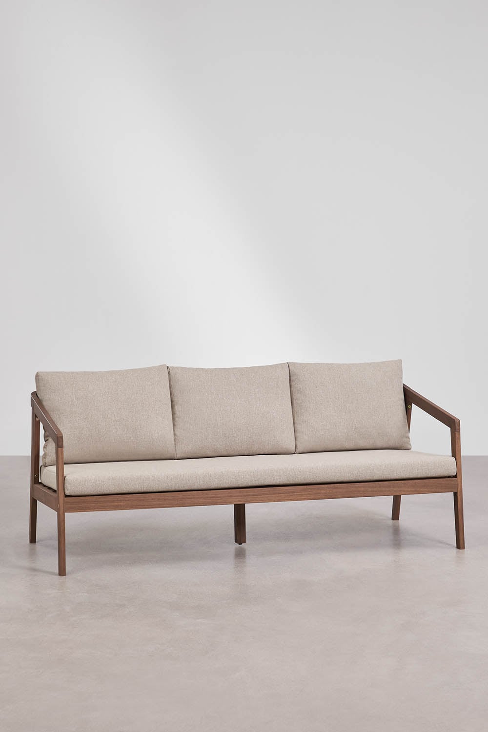 Ensemble de jardin avec canapé, 2 fauteuils et table basse en bois d'acacia Kaela, image de la galerie 4