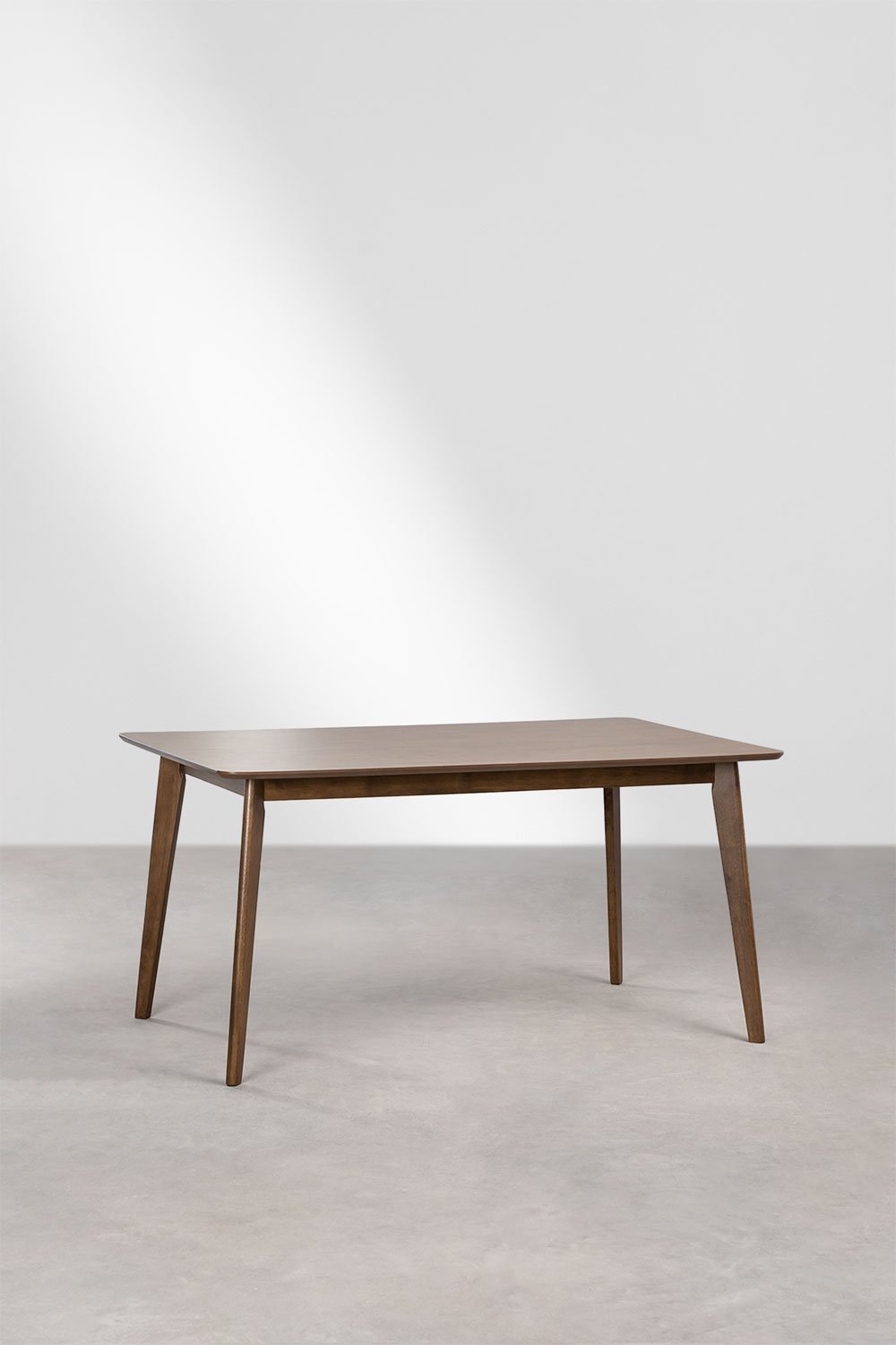 Table à manger rectangulaire en MDF et bois d'hévéa Kerhen, image de la galerie 2