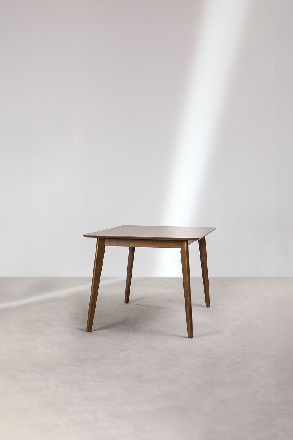 Table à manger rectangulaire en MDF et bois d'hévéa Kerhen, image de la galerie 2