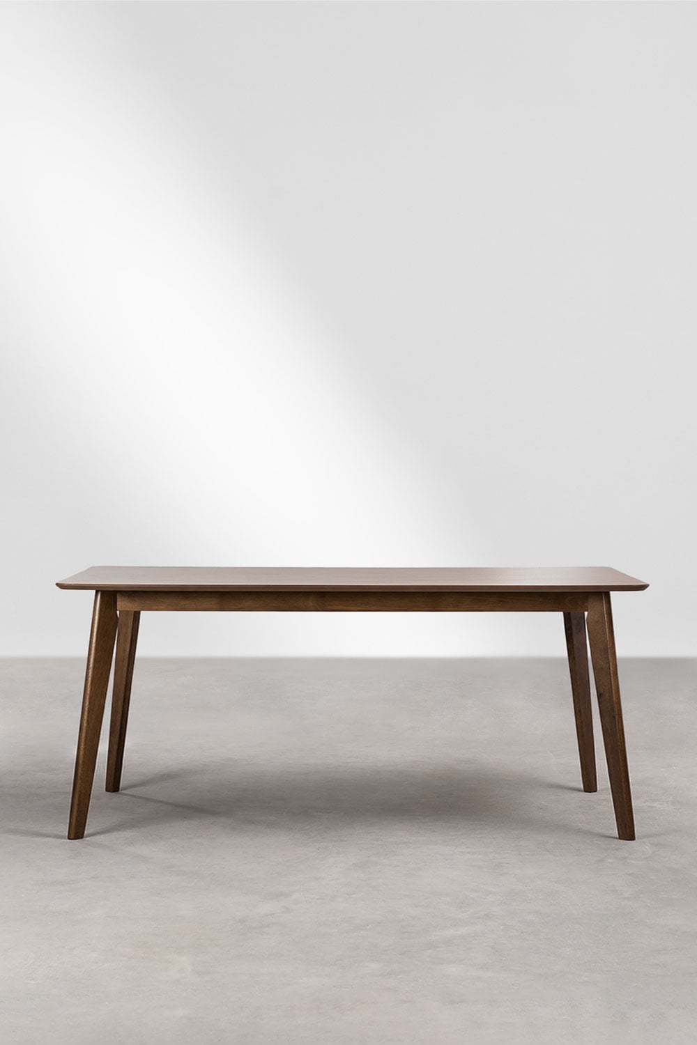 Table à manger rectangulaire en MDF et bois d'hévéa Kerhen, image de la galerie 3