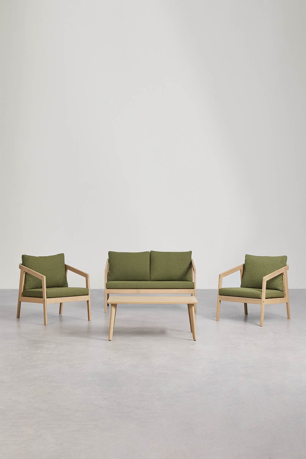 Ensemble de salon en bois d'acacia Kaela, image de la galerie 1