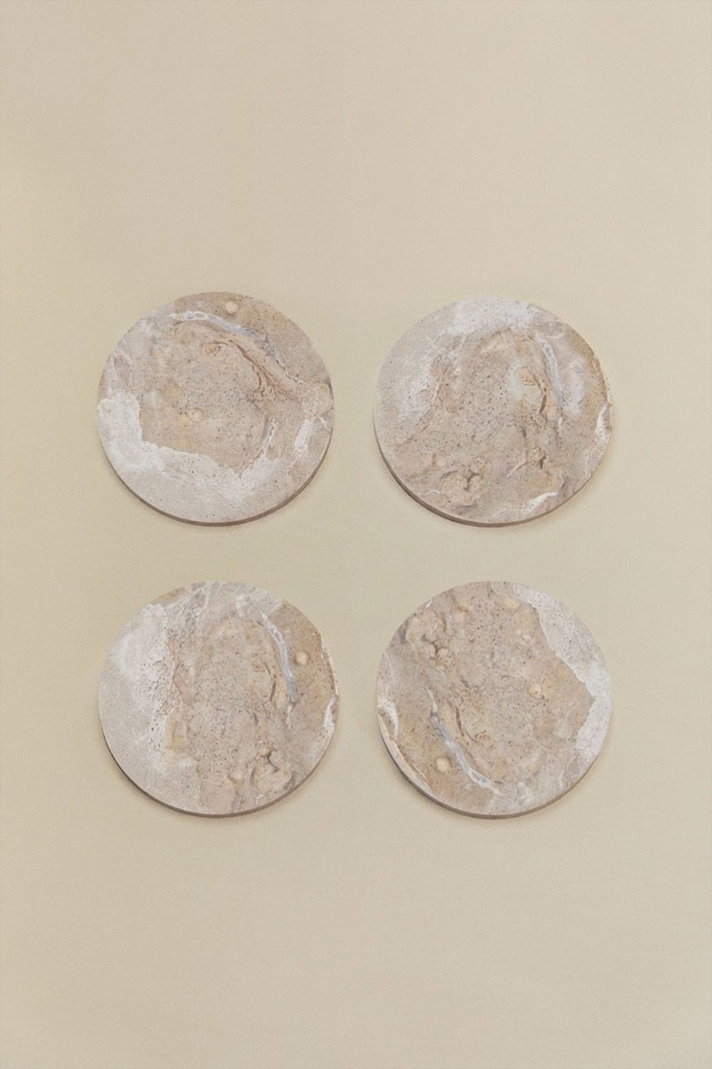 Set de 4 dessous de verre ronds Ø10 cm en marbre Valtris, image de la galerie 1