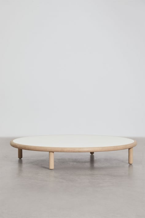 Table basse ronde en bois d'acacia Olivia - Beige Semoline - Acacia Marron Clair