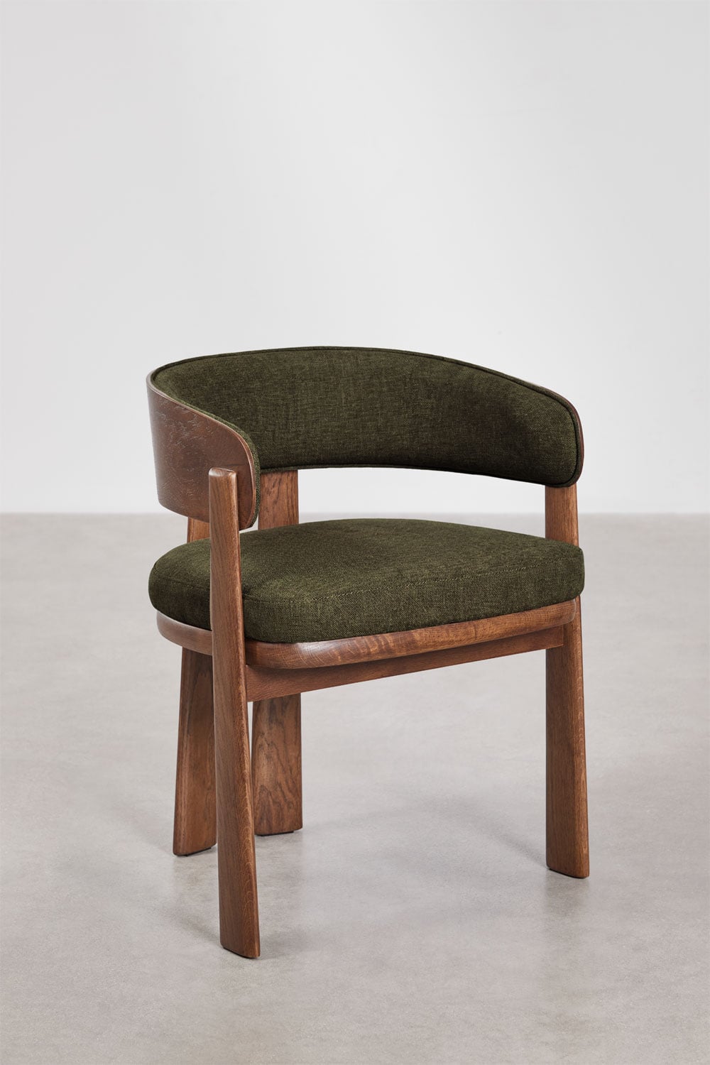 Pack de 4 chaises de salle à manger avec accoudoirs en bois de chêne et revêtement Olea Signature, image de la galerie 3