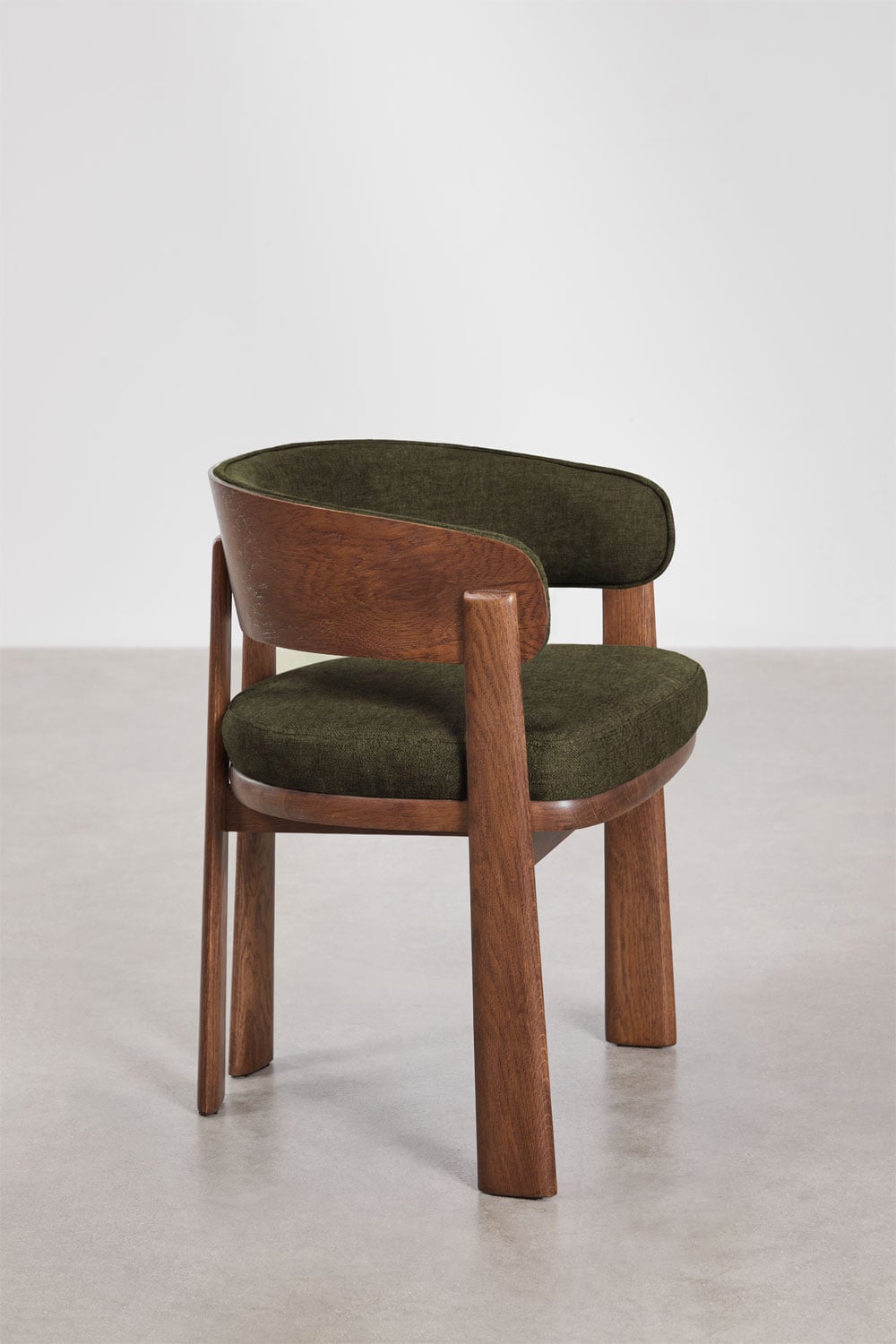 Pack de 4 chaises de salle à manger avec accoudoirs en bois de chêne et revêtement Olea Signature, image de la galerie 4